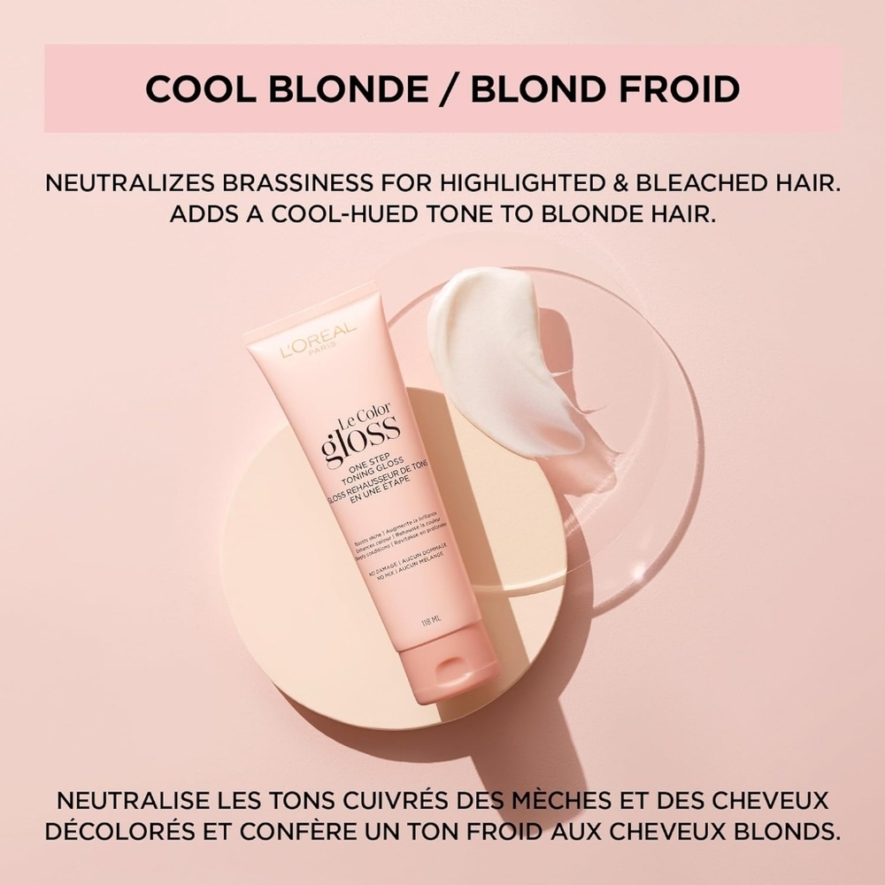 L'Oreal Paris Le Color One Step Hair Toning Gloss, Cool Blonde, 4 Ounce - Picture 5 of 7